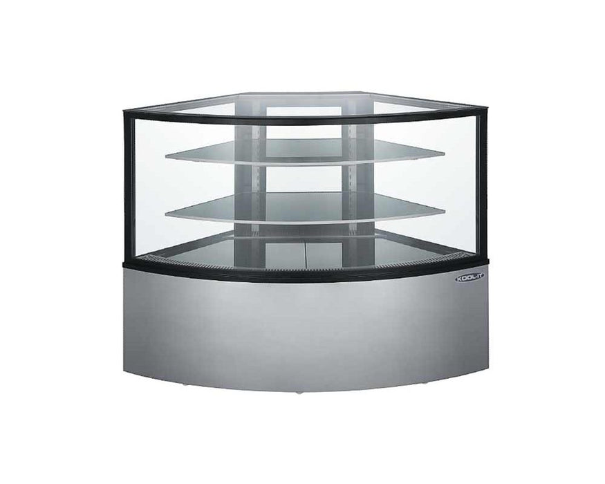 Kool-It KBF-60C Flat Glass Corner Display Case