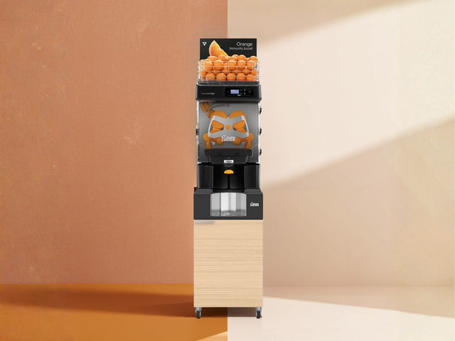 Zumex Versatile Star Orange Juicer Machine with Oak Podium 11967 — 40 Fruits/Minute
